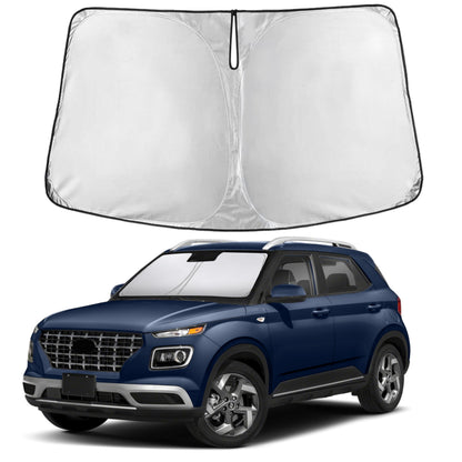 EcoNour Car Windshield Sunshade | Blocks 99% Heat & Keeps Interior Cool | Universal Fits Cars, SUVs, Trucks | Automotive Sun Screen, Visor & Car Accessories for Summer | Medium (64x32 Inches)