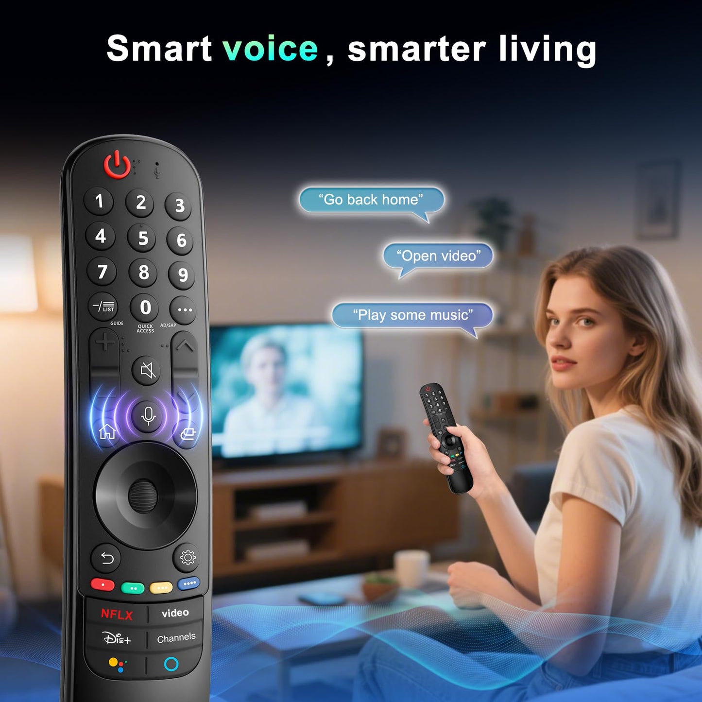 Magic Remote for LG-Smart-TV-Remote-Control-Replacement with Pointer and Voice Function,Compatible with LG 2021/2022/2023/2024 UHD OLED QNED NanoCell 4K 8K Smart TV
