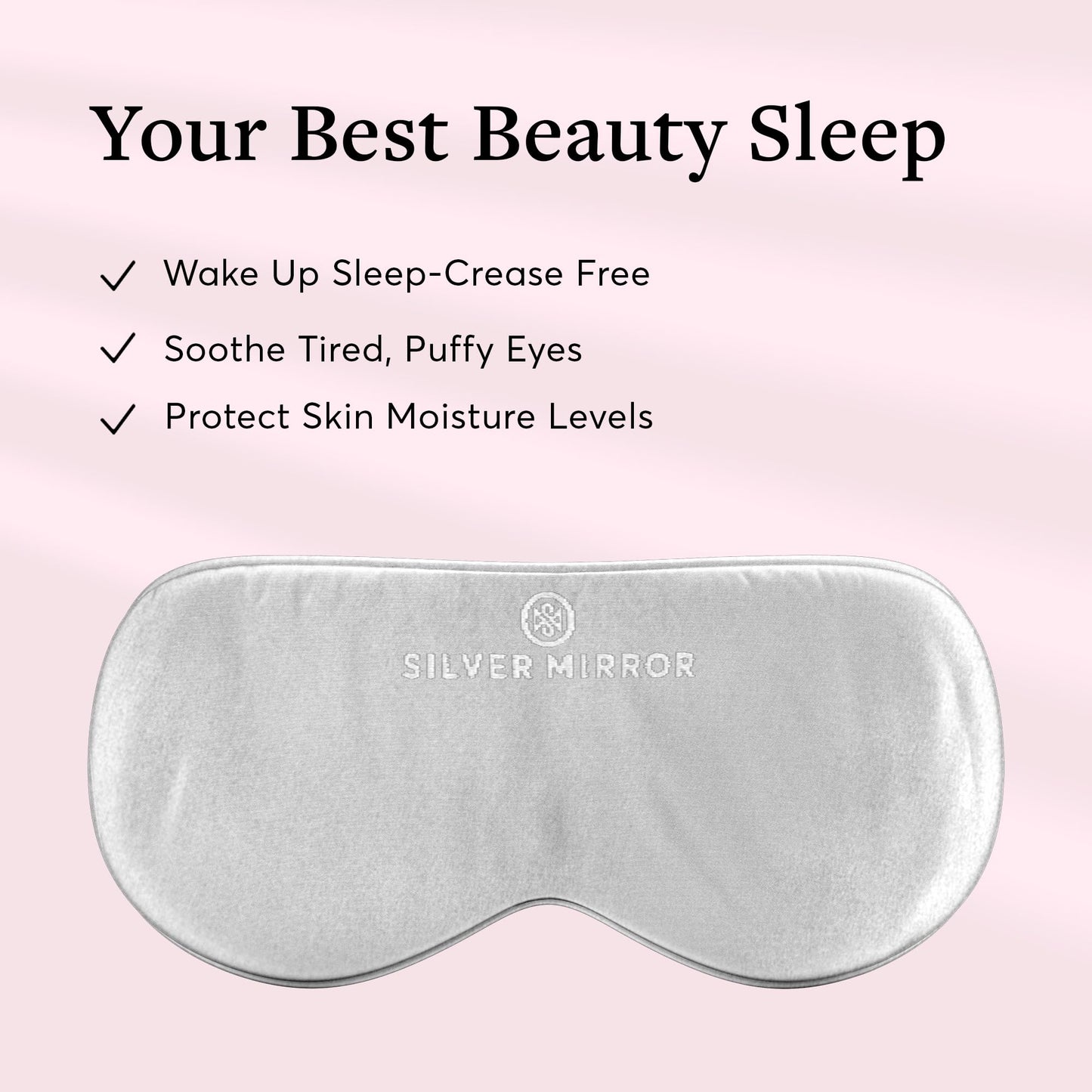 Sleep Mask in Black, 100% Silk, Pure Mulberry Silk, Light Blocking Eye Mask with Elastic Strap for Sleep & Travel, Ultra Soft, No Pressure, Reduce Puffy Eyes, Machine Washable, By Silver Mirror