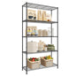 SONGMICS Storage Shelf, Small Metal Wire Shelving Unit, Adjustable Shelves, for Small Spaces, Garage, Bedroom, Living Room, Kitchen, Pantry, 5 Tier, 11.8 x 11.8 x 47.6 Inches, Ink Black ULGR123BH01