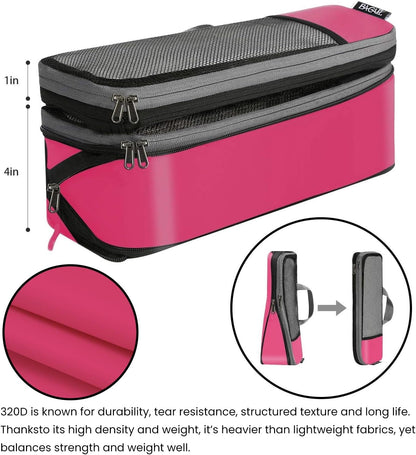 BAGAIL 4er-Set Kompressions-Packwürfel Reise-erweiterbare Packorganizer (Schwarz, 4er-Set)