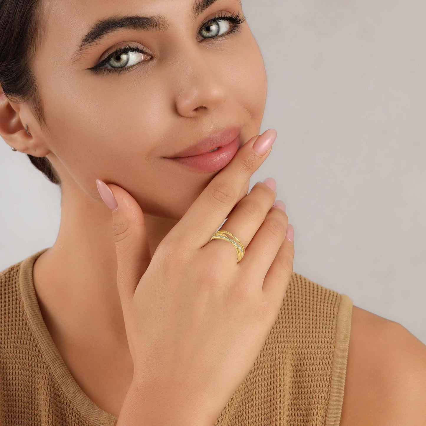 OOOPEL Sterlingsilber Verstellbarer Ring S925 Silberringe für Frauen Zirkonia Twist Liebesknoten Zarter Ring Silber Minimalistischer Offener Fingerring Silber Daumen Sterlingsilberring
