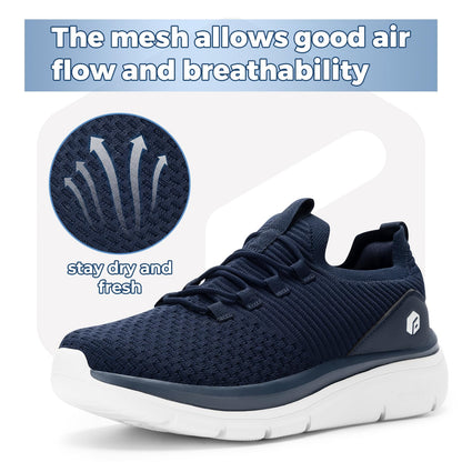 FitVille Extra Wide Slip on Shoes for Men, Lightweight and Breathable Mens Wide Slip on Shoes Max Cushioning