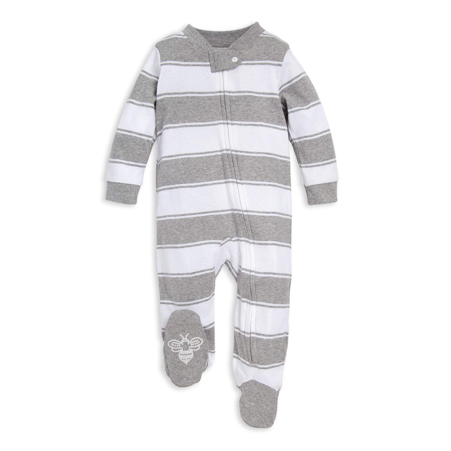 Burt's Bees Baby Boys Sleep and Play Pajamas, 100% Organic Cotton, One-piece PJs, Diagonal Zip Up Loose Fit Footie