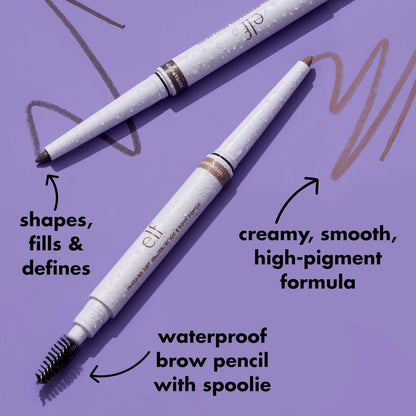 e.l.f. Instant Lift Waterproof Augenbrauenstift, Langanhaltender Augenbrauenstift zum Pflegen & Formen der Augenbrauen, Vegan & Tierversuchsfrei, Deep Brown