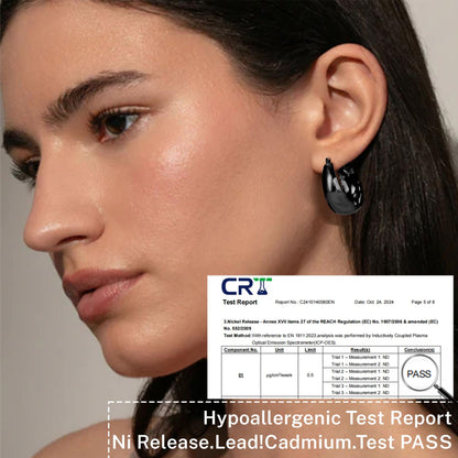 Senteria Dicke, klobige, vergoldete Creolen für Frauen, hypoallergene, 14K vergoldete Creolen, leichte, große goldene Creolen für Frauen, 30 MM