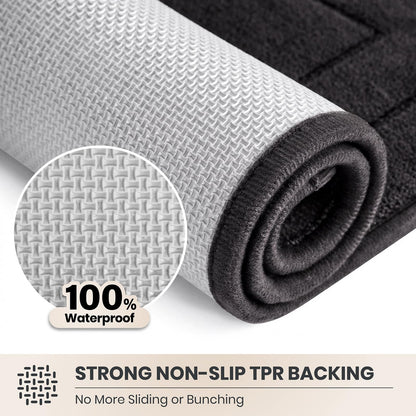 PURRUGS Dirt Trapping Door Mat 32" x 70", Non-Slip/Skid Machine Washable Entryway Rug, Dog Doormat, Super Absorbent Welcome Mat for Muddy Wet Shoes and Paws, Grayish Brown