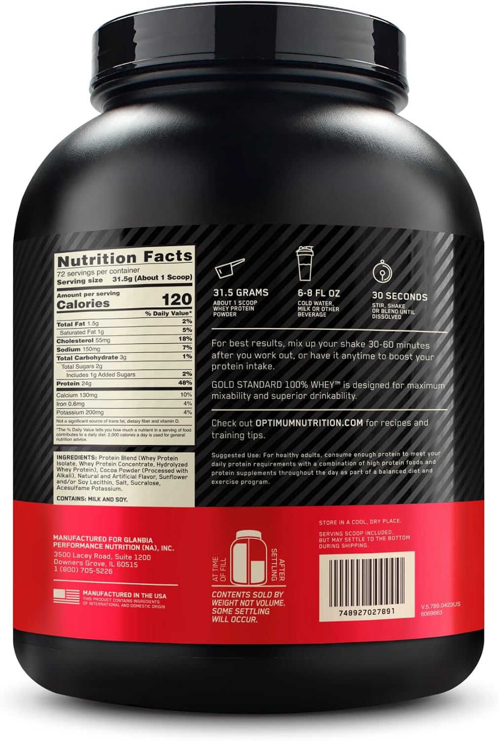 OPTIMUM NUTRITION Gold Standard 100% Whey Protein Powder, Banana Cream, 907g - [packaging may vary]