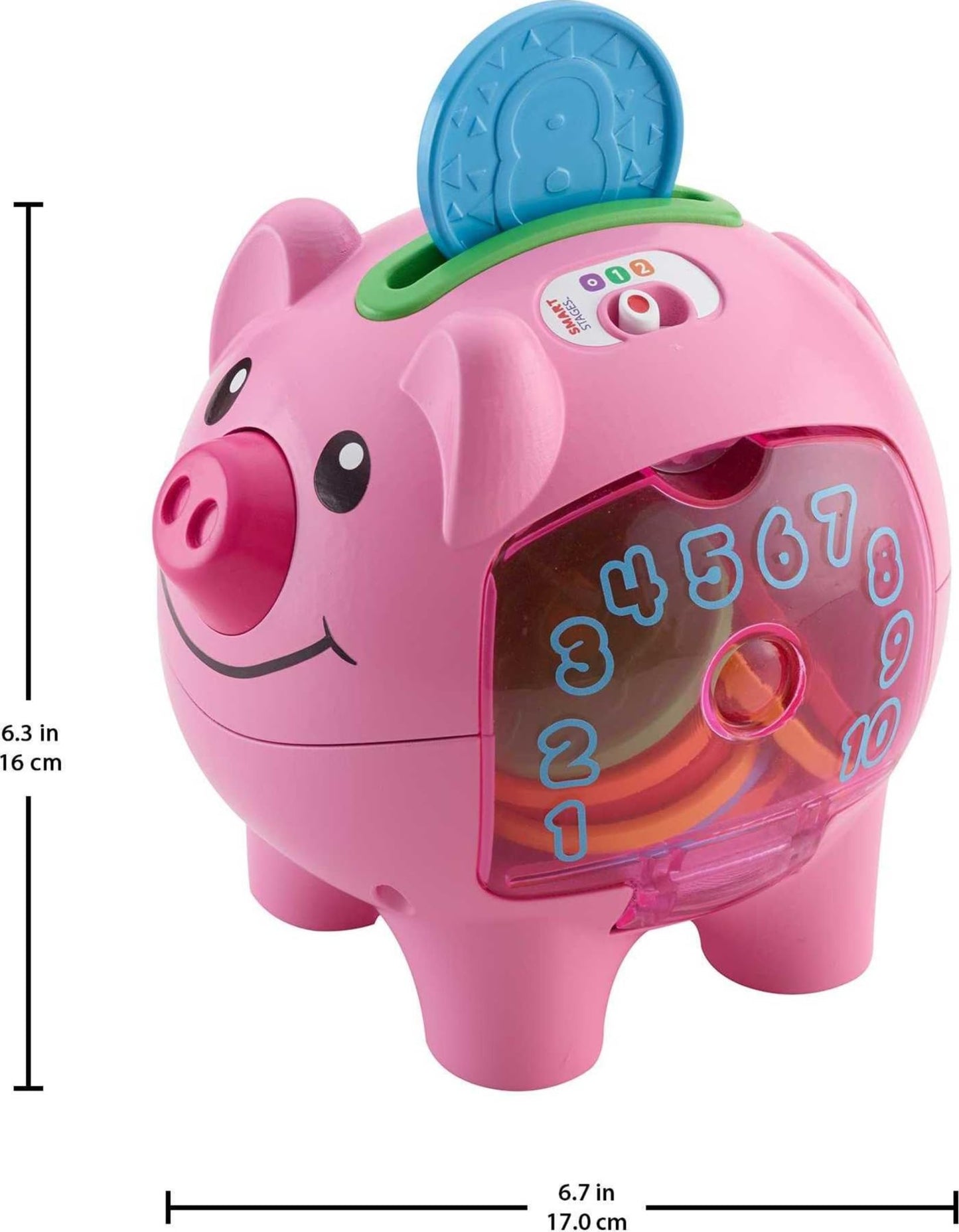 Fisher-Price Babyspielzeug Lach & Lern Sparschwein mit intelligenten Lernstufen und Lernliedern & Sätzen für Babys ab 6 Monaten (Exklusiv bei Amazon)