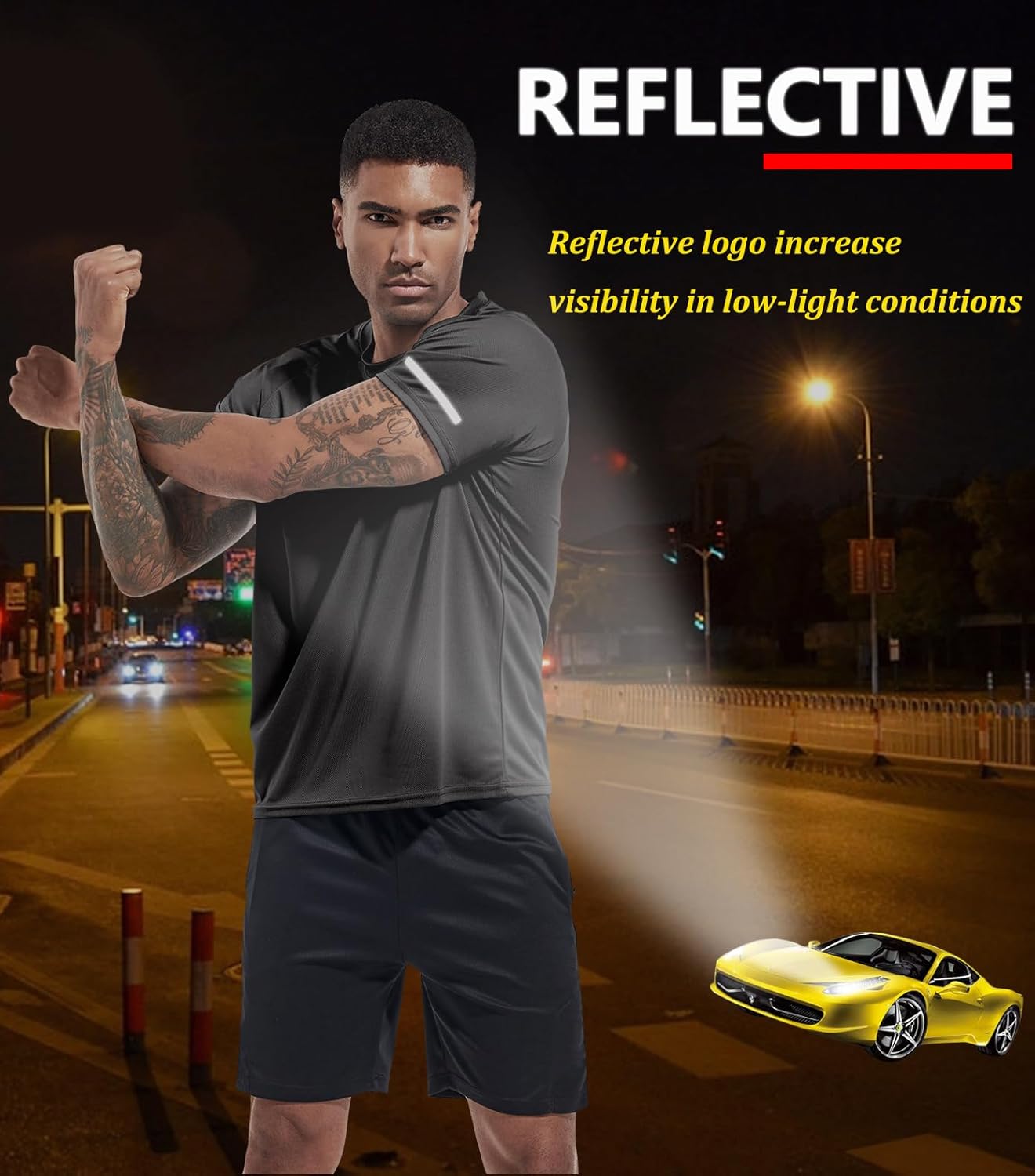 Boyzn 1er, 3er, 5er oder 7er Pack Herren-Trainings-Laufshirts, Dry Fit feuchtigkeitsableitendes T-Shirt, Gym Sport Kurzarm-T-Shirts