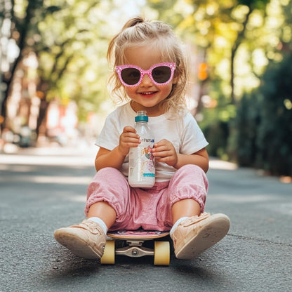 PinkSheep Sonnenbrille für Mädchen, polarisierte Sonnenbrille für Babys und Kinder mit Etui, Einhorn, Oval, Katzen, Herzbrillen, UV400-Schutz