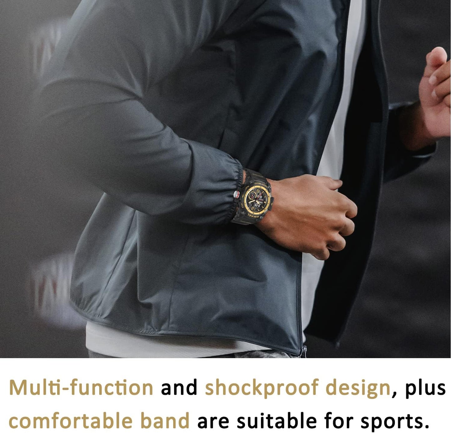 Herren Digitaluhr, Sportuhren für Männer Outdoor Militär Digital Analog Stoppuhr Wasserdicht Multifunktionale Armbanduhr