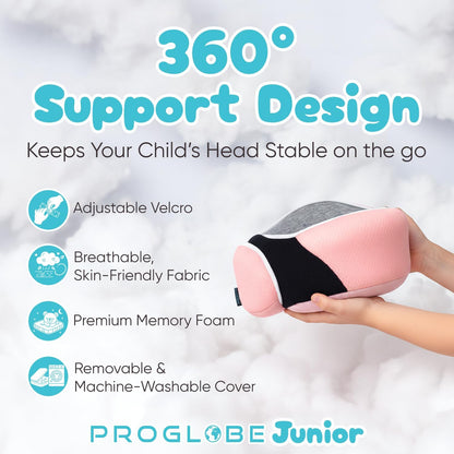Proglobe Orthopädisches Nackenkissen Reise-Nackenkissen für Flugzeuge, Memory Foam Kit, aktualisiertes Ruhematerial, Flugreise-Set mit 3D-konturierter Augenmaske, Ohrstöpseln und luxuriösem Netzbeutel (Grau)