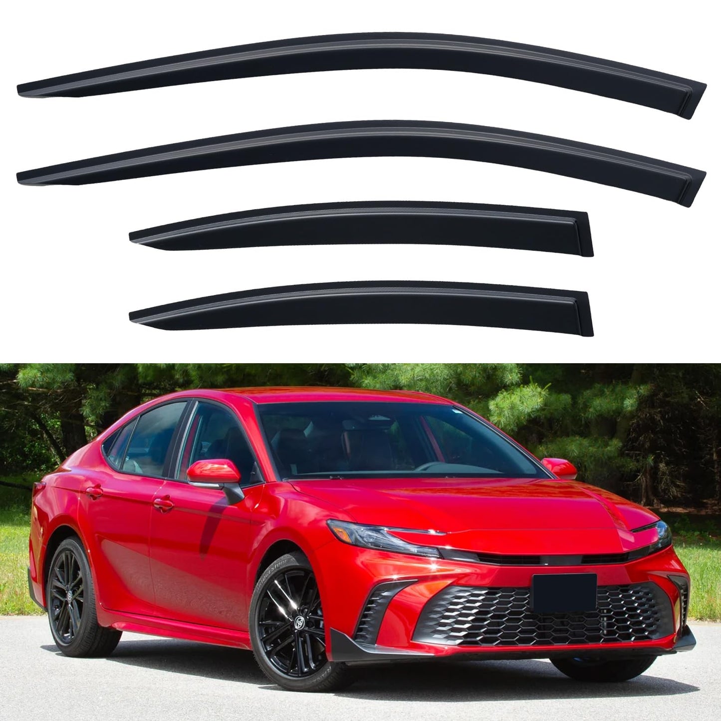 Window Visors Rain Guards for 2015-2026 Ford F150 SuperCrew & 2017-2026 F-150 Raptor F250 F350 F450 F550 Super Duty Crew Cab, Out-Channel Window Vent Deflectors Visors Shades Protectors