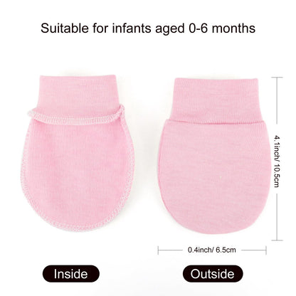 BQUBO Baby Fäustlinge Kratzschutz Handschuhe aus Baumwolle mit elastischem Bündchen Hypoallergen für Neugeborene und Babys von 0-6 Monaten Jungen und Mädchen