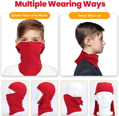 Kinder Sturmhaube Skimaske Kinder Schal Kinder Fleece Nackenwärmer Kälteschutz Gesichtsmaske für Jungen Mädchen Schwarz
