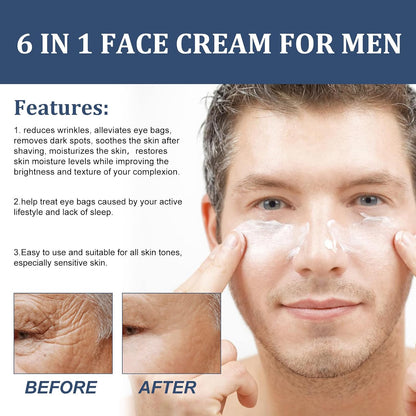 AMALIA Men's Face Cream, Anti-Aging Moisturizer for Wrinkles, Dark Spots and Eye Bags, 1.7 fl oz