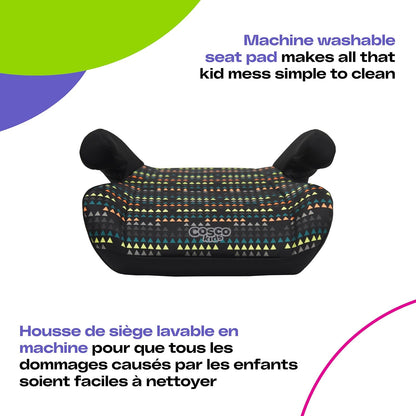 Cosco Kids Topside Leichter, rückengestützter Sitzerhöher, waschbarer Bezug, Schwarz