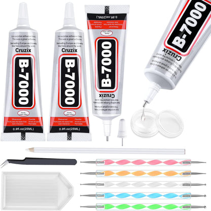 3x25ml Glue With Dotting Pens