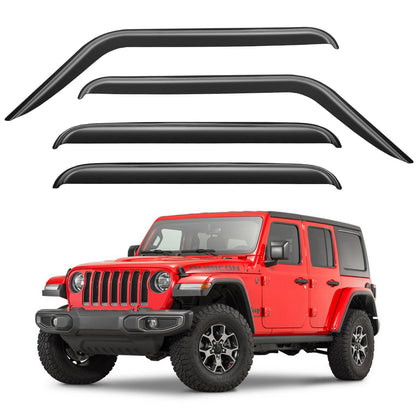 Window Visors Rain Guards for 2015-2026 Ford F150 SuperCrew & 2017-2026 F-150 Raptor F250 F350 F450 F550 Super Duty Crew Cab, Out-Channel Window Vent Deflectors Visors Shades Protectors
