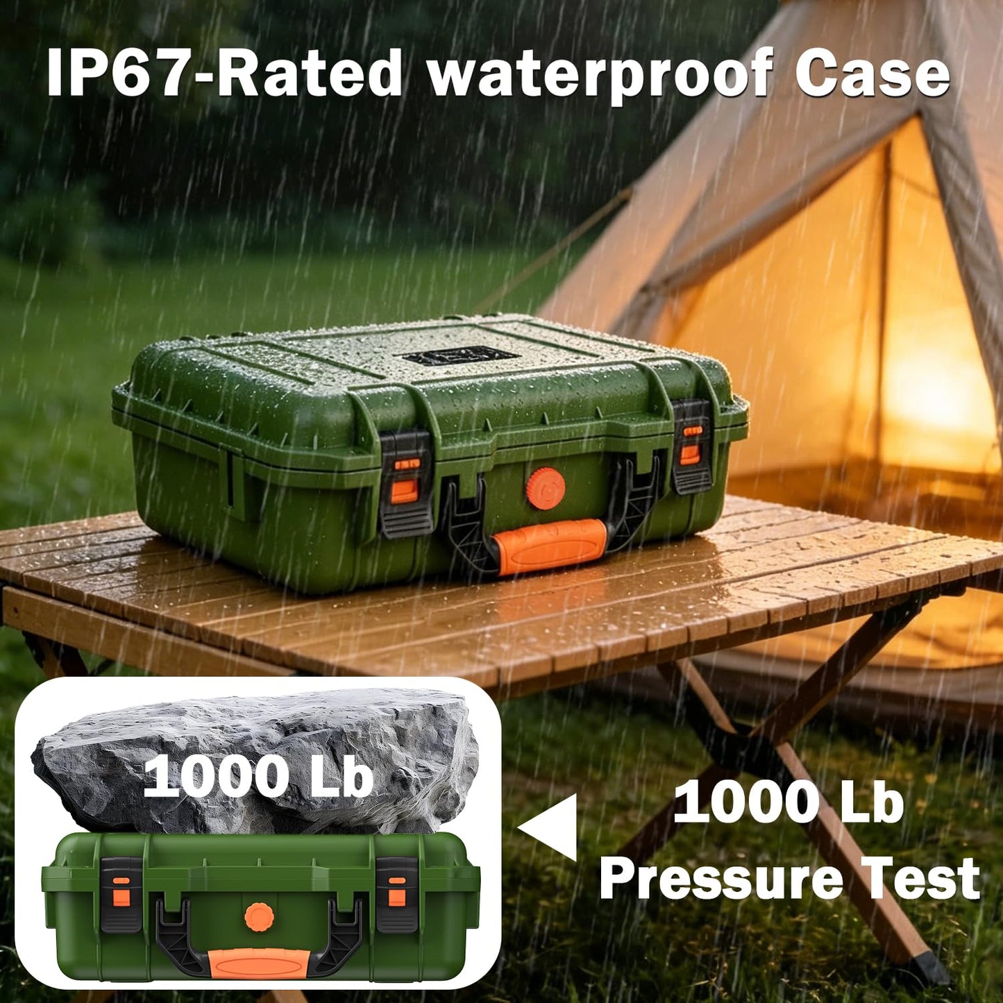 IP67 Waterproof Case for Starlink Mini, Hard Carrying Case for Starlink Mini Dish with Precision Cut Foam, Shockproof Travel Bag for Camping, RV, Hiking, Green