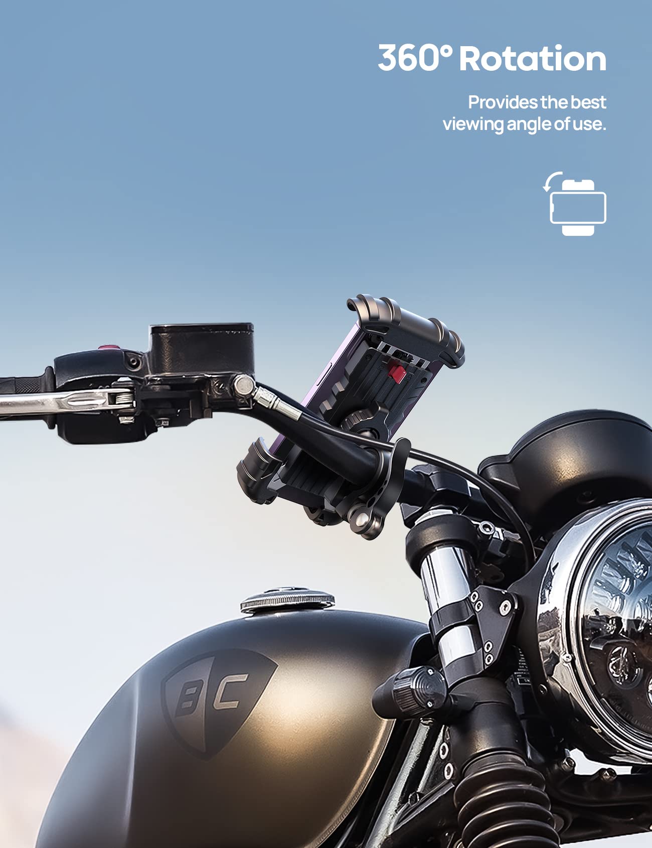 Fahrrad Handyhalterung, Motorrad Handyhalter - Lamicall Motorrad Fahrrad Handyhalterung Lenker, Fahrradhalterung für iPhone 16 17 Pro Max S25 Ultra, 4.7-6.8" Smartphone, Geschenke für Männer Frauen