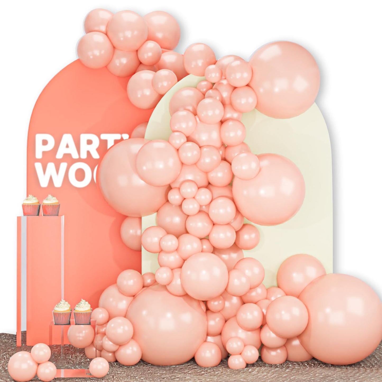 PartyWoo White Balloons 140 pcs Different Sizes of 18 12 10 5 Inch White Balloons Arch Kit Garland for Wedding Baby Shower Birthday Bridal Shower Graduation Engagement Party Decorations White-Y13