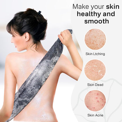Yiclick Peeling-Waschlappen, Peeling-Körperbürste, Rückenbürste für Dusche und Bad, afrikanischer Netzschwamm Luffa-Körperpeeling, Peeling-Tuchbürstenhandschuhe für Frauen (Grau)