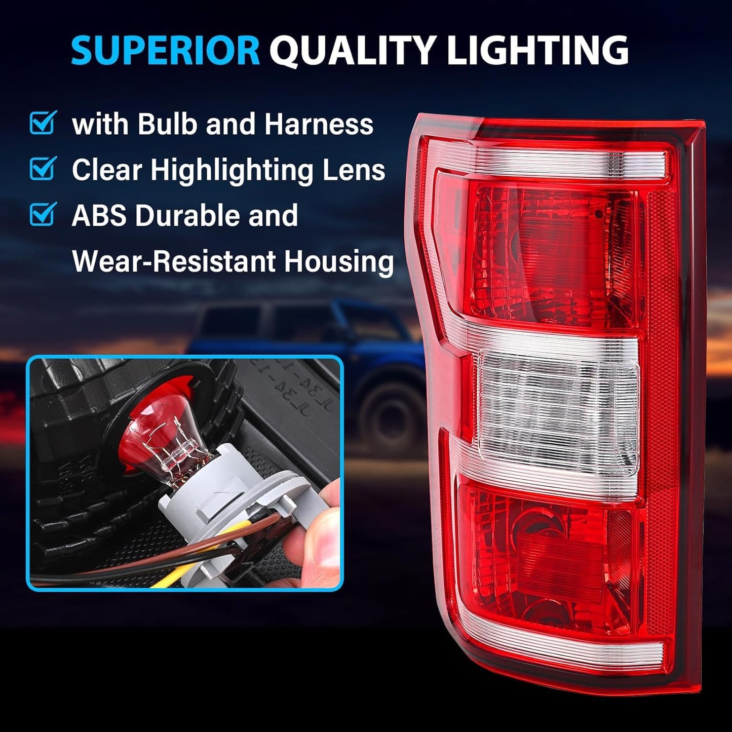 Termitor 2026 Upgraded H13/9008 Light Bulbs, 100,000LM 15X Ultra-Bright, 6500K Pure White 9008/H13 Fog Light Off-Road Conversion Kits, Easy Plug-N-Play Installation, IP68 Waterproof, Pack of 2