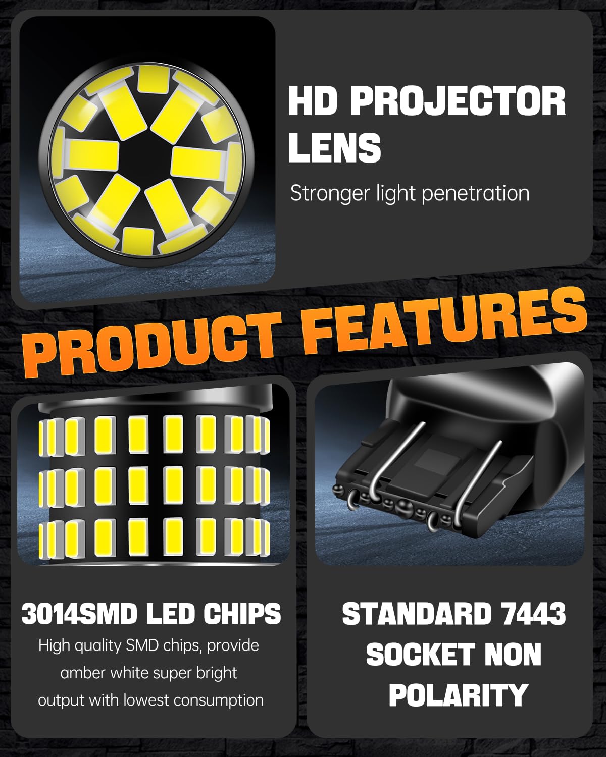 LUYED 3157 LED Bulbs Reverse Light Xenon White 1800 Lumens Super Bright 78 SMD 3056 3156 3057 4157 LED Bulbs,Used for Back Up Reverse Lights,Brake Lights,Tail Lights,Turn Signal Lights,Pack of 2