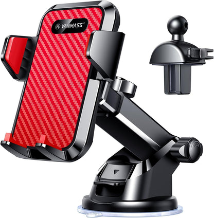 VANMASS【85+LBS Strongest Suction & Military-Grade Ultimate Car Phone Mount【Patent & Safety Certs】 Cell Phone Holder for Dash Windshield Vent for iPhone 17 Pro Max Automobile Accessory Kits,Ink Black