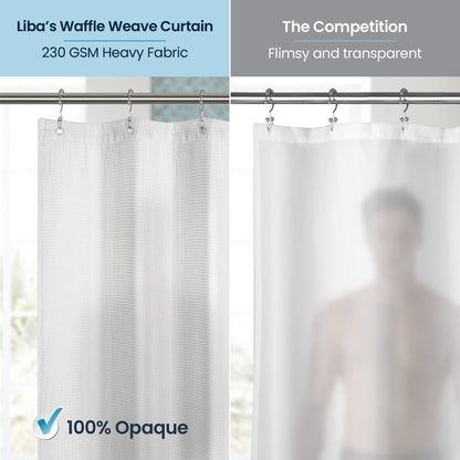 LiBa PEVA 8G Bathroom Shower Curtain Liner, 72" W x 72" H, Frosted, 8G Heavy Duty Waterproof Shower Curtain Liner