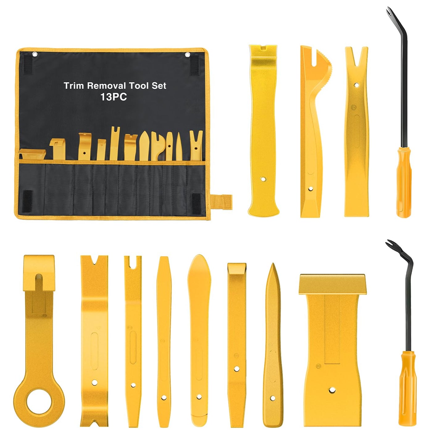 GOOACC 5PCS Auto Trim Removal Tool Kit No-Scratch Pry Tool Kit for Car Door Clip Panel & Audio Dashboard Dismantle -5PCS