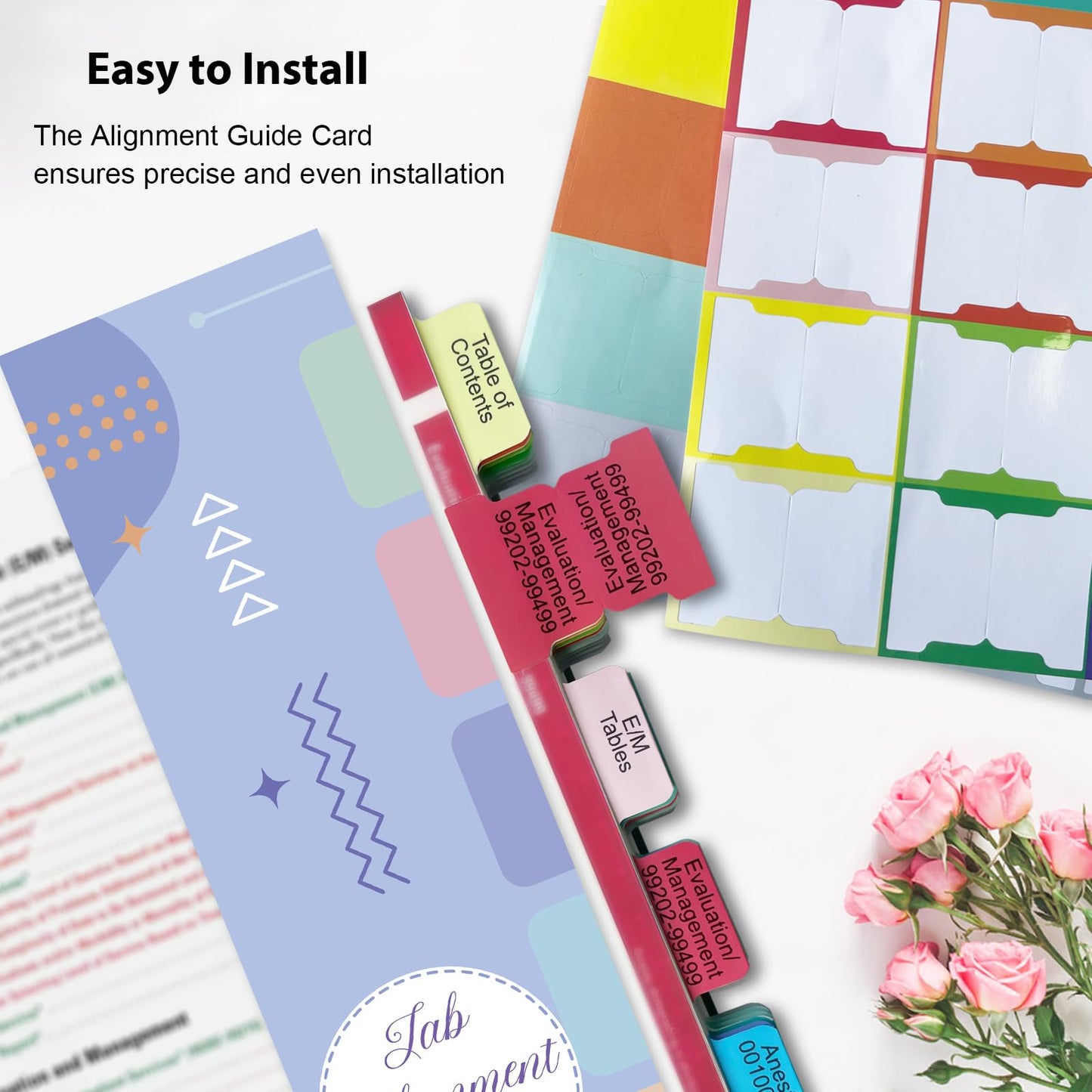 Index Tabs for CPT, AAPC Version ICD-10-CM, HCPCS Level II & ICD-10-PCS 2026, 4 Set Bundles Set (Book not Included), Color-Coded with Code Ranges, Laminated & Waterproof & Repositionable