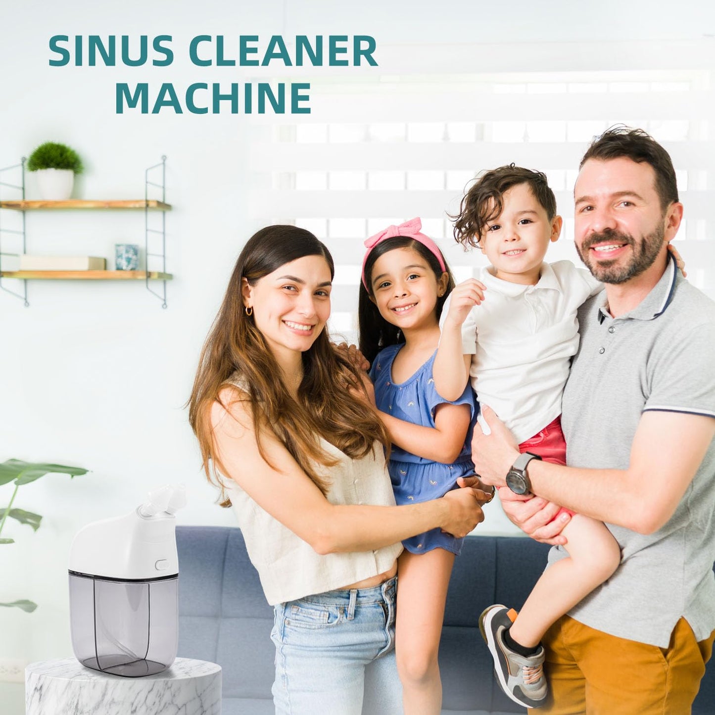 Nasal Irrigation System, Nasal Rinse Machine, Sinus Rinse Machine, Sinus Cleaner Machine with Water Tank & Waste Collection Tank - Nose Cleaner for Sinus,SinusAdult,Allergy Relief - Blue