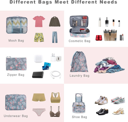 BAGAIL 8er Set Packwürfel Gepäckorganizer für Reisezubehör