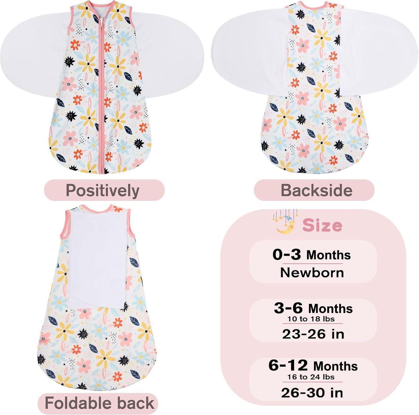 BSTOPPT Fleece Newborn Sleep Sack Baby Swaddle,3-Way Adjustable Wearable Blanket,2 Pack Fleece Swaddling sleeping bag TOG 2.0， (Blue&Green, 0-3 Months)