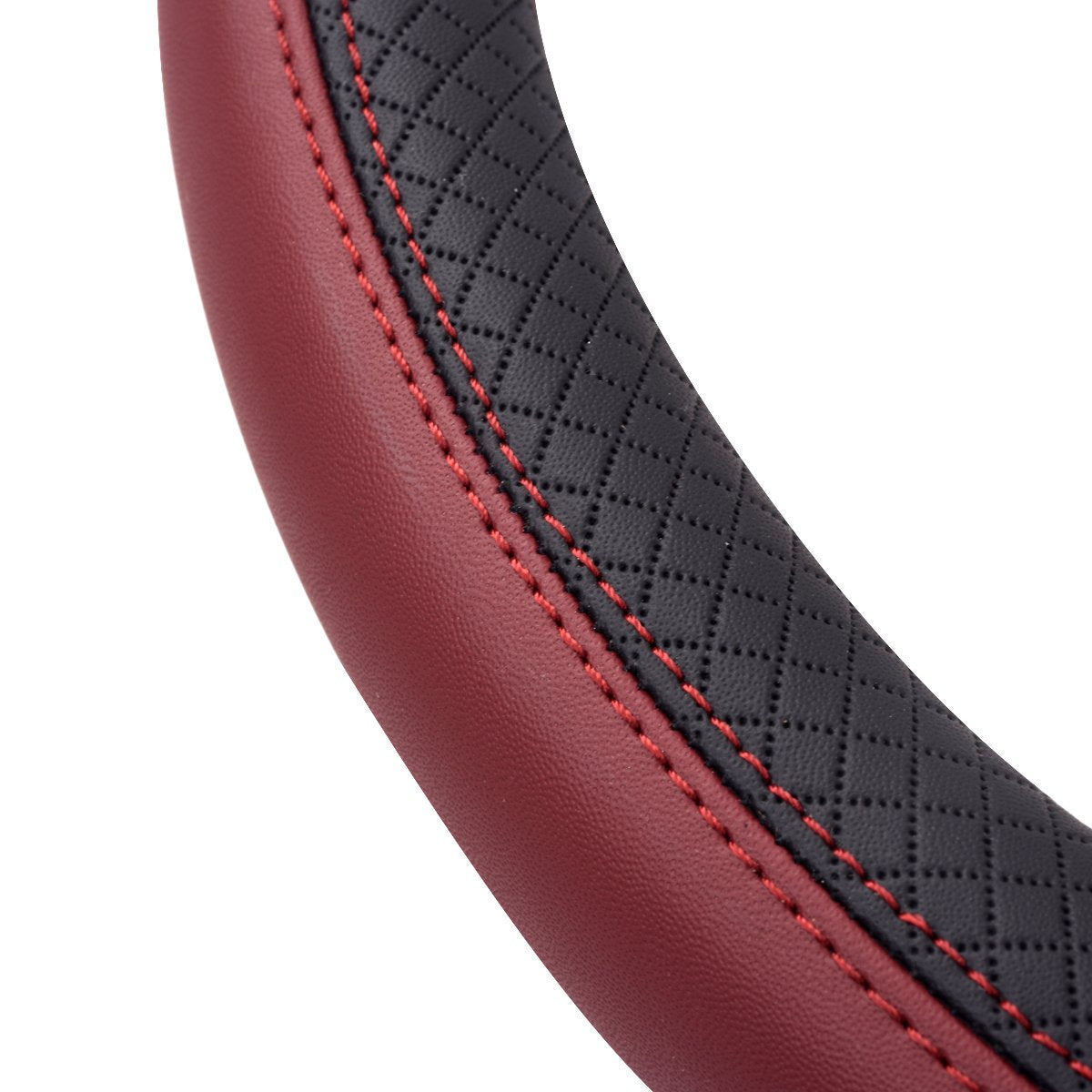 CAR PASS Line Rider Mikrofaser-Leder Sportlicher Lenkradbezug Universal Passend für 95% LKW, SUV, PKW, 36,8-38,1 cm Rutschfest Sicher Bequem Design (Schwarz-Grau)