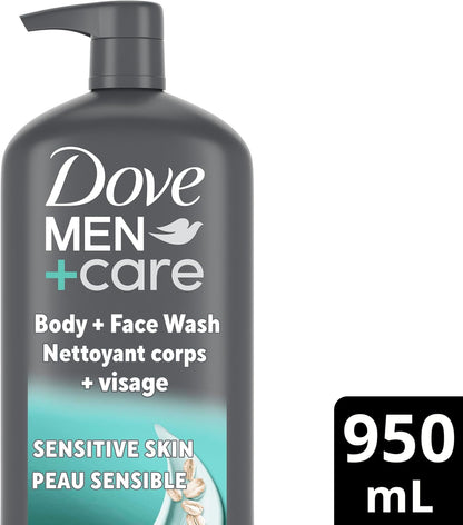Dove Men+Care Erfrischendes Extra Frisch Körper- und Gesichtswaschmittel mit 24-Stunden nährender Mikromoleküle-Feuchtigkeitstechnologie Körperwaschmittel für Männer, 950 ml