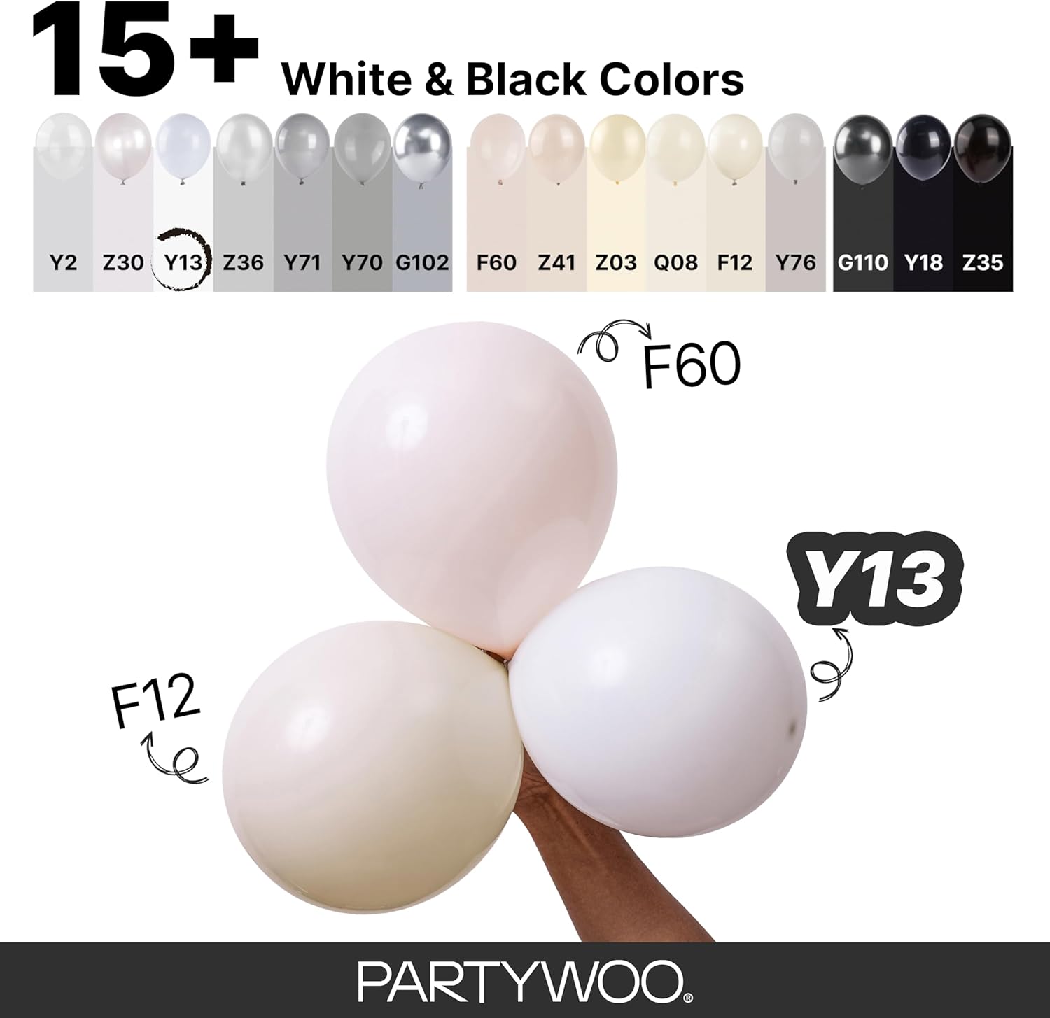 PartyWoo White Balloons 140 pcs Different Sizes of 18 12 10 5 Inch White Balloons Arch Kit Garland for Wedding Baby Shower Birthday Bridal Shower Graduation Engagement Party Decorations White-Y13