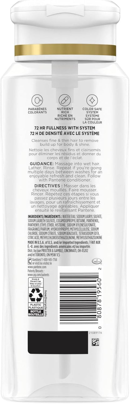 Pantene Sheer Volume 72 HR Fülle Shampoo, 355 ml