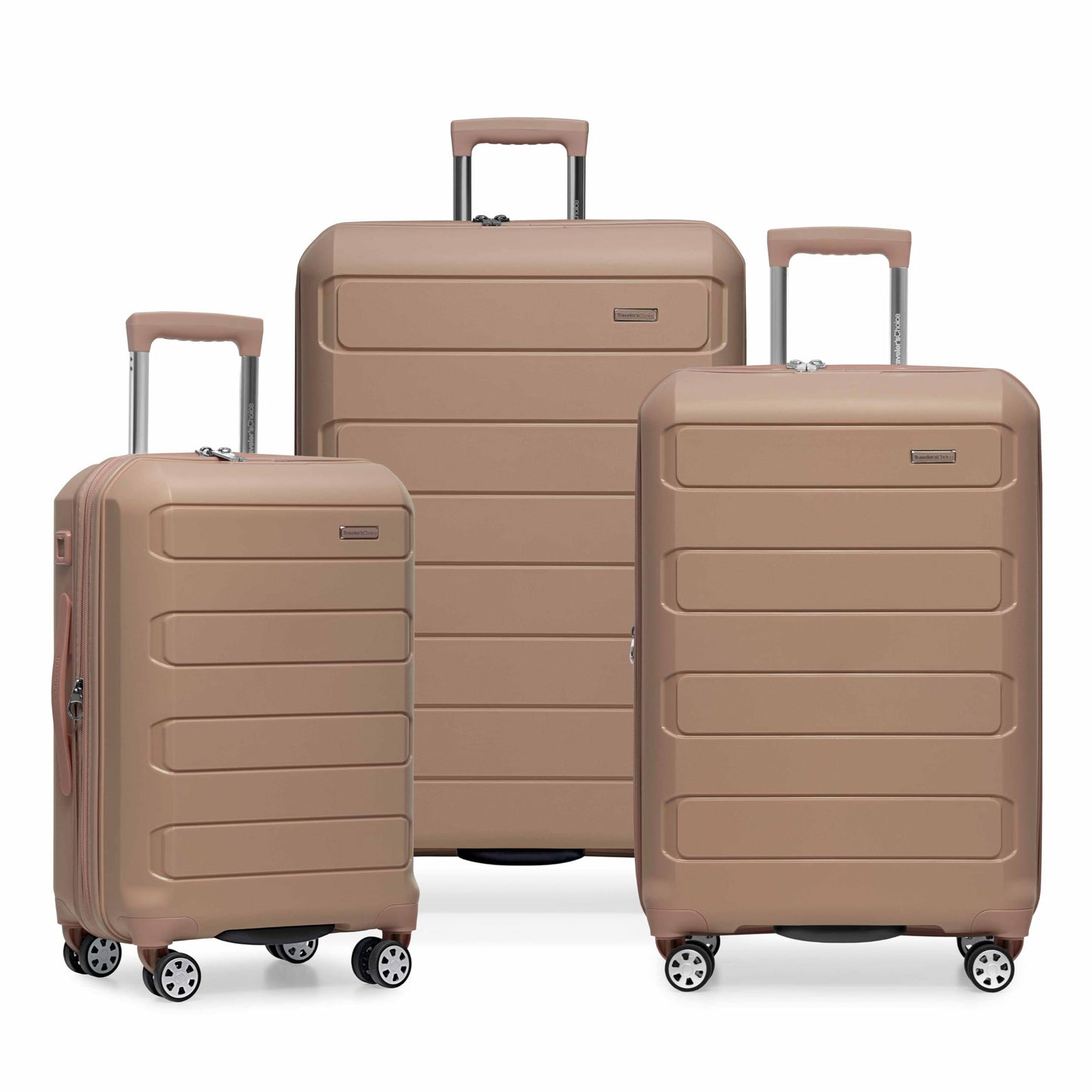 Traveler's Choice Pagosa Hardshell Expandable Luggage with Spinner Wheels, Slate Blue, 3-Piece Set (22/27/30)