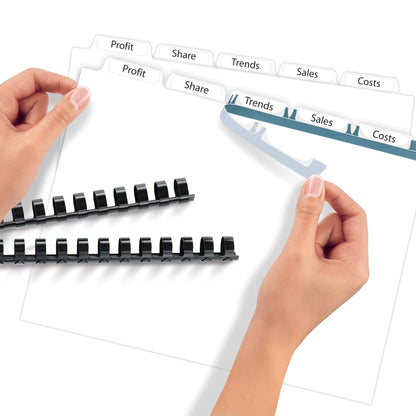 Avery 8 Tab Unpunched Dividers for Use with Any Binding System, Easy Print & Apply Clear Label Strip, Index Maker Customizable White Tabs, 150 Sets Total (6 Packs of 11444)