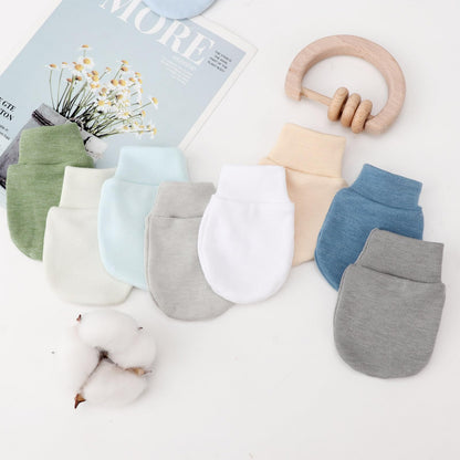 BQUBO Baby Fäustlinge Kratzschutz Handschuhe aus Baumwolle mit elastischem Bündchen Hypoallergen für Neugeborene und Babys von 0-6 Monaten Jungen und Mädchen