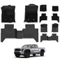 3W Floor Mats for Toyota Tacoma 2024 2025 2026 Double Cab Auto Tran(Not Fit Hybrid & XtraCab), TPE All Weather Custom Fit Floor Liner for Tacoma TRD/SR/SR5/limited Car Liners.