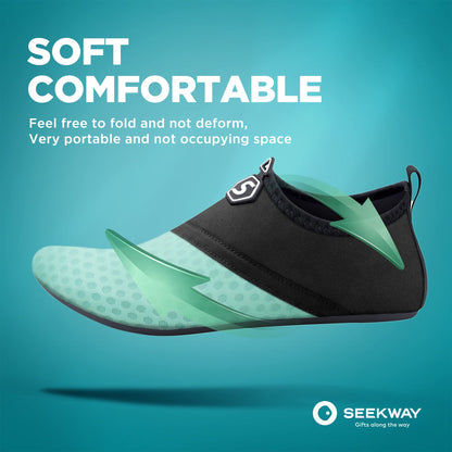 SEEKWAY Wasserschuhe Damen Herren Schnelltrocknend Badeschuhe Aquaschuhe Barfuß Rutschfest Schwimmen Pool Outdoor Surfen Fluss See Yoga