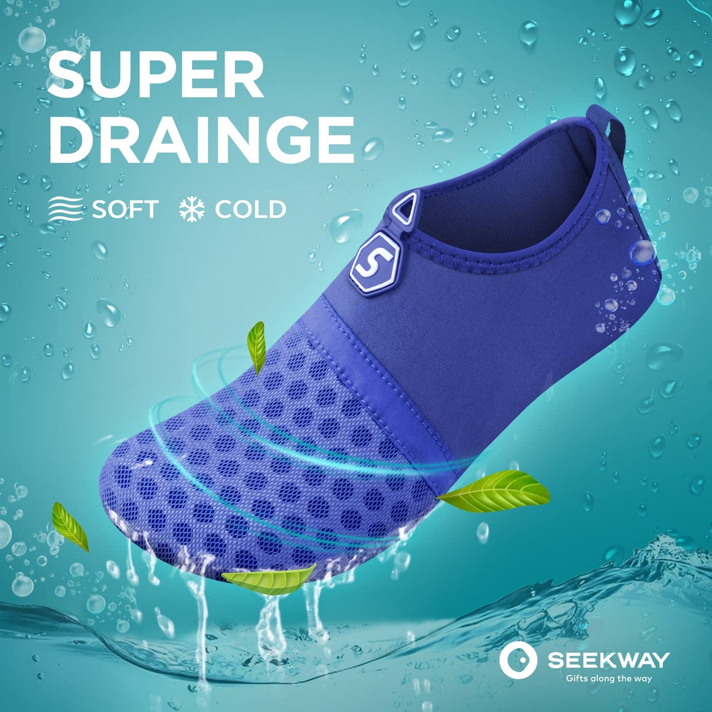 SEEKWAY Wasserschuhe Damen Herren Schnelltrocknend Badeschuhe Aquaschuhe Barfuß Rutschfest Schwimmen Pool Outdoor Surfen Fluss See Yoga