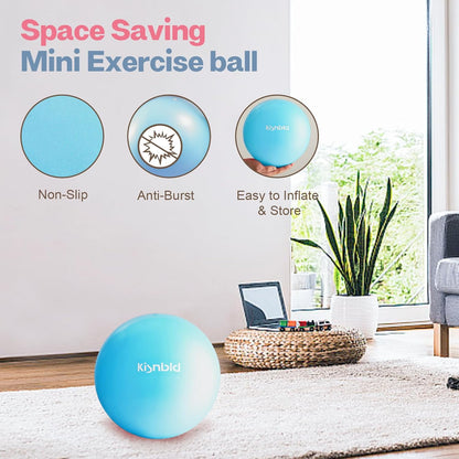 kisnbld Kleiner Gymnastikball, 9 Zoll Mini Pilates Ball, Anti-Burst und Rutschfester Mini Yoga Ball für Stabilität, Fitness, Physiotherapie, Dehnung und Rumpfkrafttraining zu Hause, im Fitnessstudio und Büro
