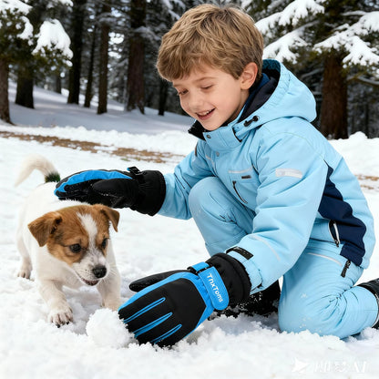 ThxToms Kinder Winterhandschuhe Wasserdichte Ski-Snowboardhandschuhe für Outdoor-Sportarten, Jungen und Mädchen Kaltwetter-Fahrradhandschuhe