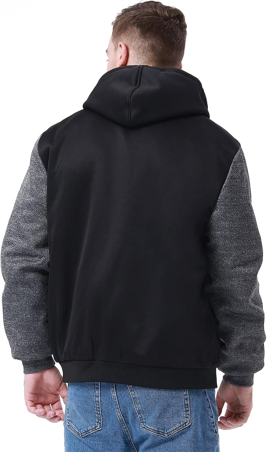 Herren-Hoodie, schweres Fleece-Futter, verdickt, warm, mit Kängurutasche für Outdoor und Freizeit